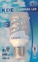 BL-904079 Bombilla LED tipo espiral E27 8W = 50W luz día