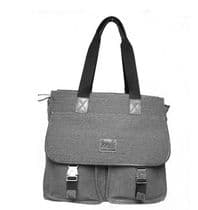 BS-2462N Bolso Unisex de Lona y Piel LOEDS Gris/Negro
