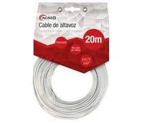 Cable paralelo para altavoces blanco polarizado rollo de 20 metros