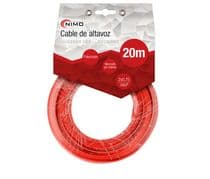 Cable paralelo para altavoces rojo y negro rollo de 20 metros