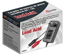 CAR-016 Cargador de baterías de Plomo 6V y 12V