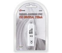 CAR-206 Cargador Alimentador 12Vcc / USB 5Vcc-2100mA