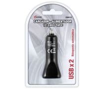 CAR-212 Cargador Alimentador de mechero 12 y 24Vcc a 2 USB 5Vcc 1000mA y 2400mA