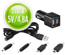 CAR227 Cargador de coche para tablets y móviles 12V / 2 USB x 2,4A