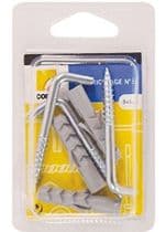 CD11123 Kit 3 escarpias en L con rosca 5x80mm + 3 tacos de nylon M8x40mm