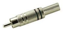 CNA-108 Conector RCA macho metálico capuchón con anillas color