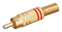 CNA-109 Conector RCA macho metal dorado capuchón con bandas color