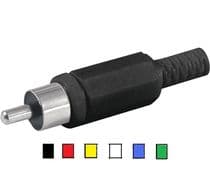 CNA-110 Conector RCA macho aéreo con capuchón de plástico color