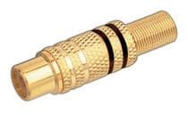 CNA-112D Conector RCA hembra metal dorado con bandas de color