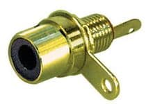 CNA-114D Conector chasis RCA hembra metal dorado.