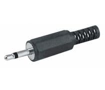 CNE-201 Conector jack 2,5mm macho mono, capuchón de plastico negro