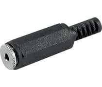 CNE-202 Conector jack 2,5mm hembra mono, capuchón de plastico negro