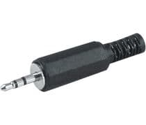 CNE-203 Conector jack 2,5mm macho estéreo, capuchón de plastico negro