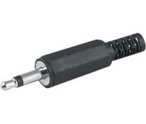 CNE-210 Conector jack 3,5mm macho mono, capuchón negro.