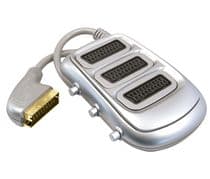 CON-111 Conexión euroconector macho a 3 euroconectores hembra, con conmutador