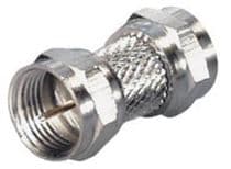 CON-1781 Adaptador doble conector F macho para empalmes de conexiones de antena y RF