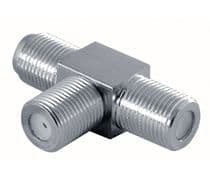CON-1790 Adaptador triple conector F hembra para distribución de conexiones de antena y RF