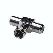 CON-1791 Adaptador triple conector F 1 macho a 2 hembra distribuidor para conexiones de RF