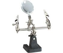 HRV-391 Soporte con pinzas cocodrilos articuladas y lupa