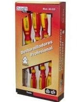 HRV-46525 Juego de 8 destornilladores profesionales imantados tipo Philips y planos