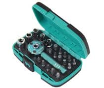 HRV-6644 Conjunto de mini carraca con mango desmontable y 20 puntas