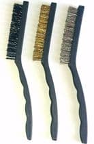 HRV-73118 Juego de 3 cepillos de acero, latón y plástico 3x21cm