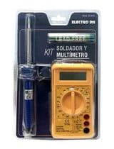 Kit soldador con estaño y multímetro