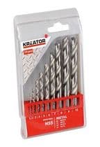 KRT012002 Juego de 10 brocas metal TiN HSS, 1-10 mm de diámetro