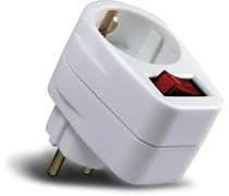 MEL-045 Adaptador de red Schuko con interruptor de seguridad