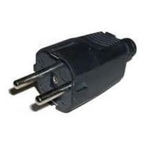 MEL-36030/N Enchufe schuko macho negro 16A/250V