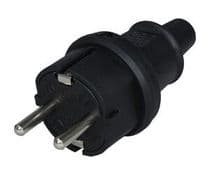 MEL-36044 Clavija Enchufe Macho Toma Tierra Goma 4,8mm Negro (Industrial)