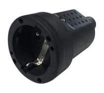 MEL-36045 Enchufe Base Aerea Toma Tierra Goma 4,8mm Negro