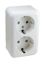 MS-476D Base doble enchufe Schuko para superficie