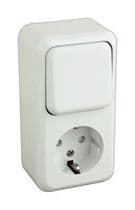 MS-477C Base enchufe Schuko con conmutador para superficie