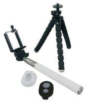 PACK-SELFIE Kit de Selfie con palo extensible, trípode y mando por Bluethooth