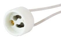 PL-080 Portalámparas cerámico con cables para bombillas con casquillo GU10