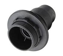 PL-088N Portalamparas negro casquillo E14 fijación con rosca y arandela