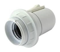 PL-097B Portalámparas aéreo blanco con interruptor casquillo con rosca E27