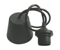 PL-099N Floron con cable y portalámparas negro con casquillo E27