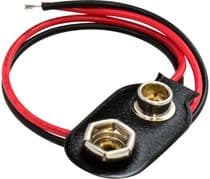 POR-010 Portapilas clip con 2 cables para pilas de 9V RC22 6F22