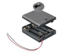 POR-021 Portapilas con interruptor para 4 pilas de 1,5V R-06 / AA