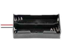 POR-039 Portapilas para batería de litio 18650 X 2 con cables