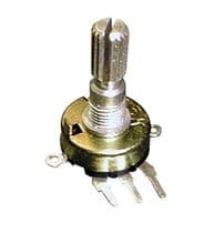 PTE06-5KB Potenciómetro eje metalico 5K logarítmico con interruptor