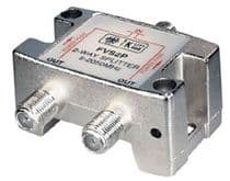 RE-12S Repartidor distribuidor de señal 1 entrada, 2 salidas 5-2500Mhz Con paso de corriente