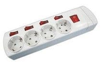 REGLE-45I Regleta 4 bases schuko con interruptores, sin cable 36.188/SC