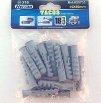 TCN-625735 Bolsa con 18 tacos de nylon M10 de 10x50mm