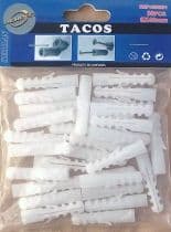 TCP-626289 Blister de tacos blancos M6 de 6x30mm