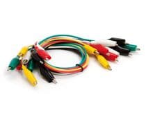 TES-P1820 Juego de 10 latiguillos de pinzas cocodrilo de diferentes colores