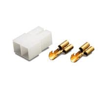 TF-1016 Ficha conector aéreo 2 terminales Faston hembras 6,3mm crimpar