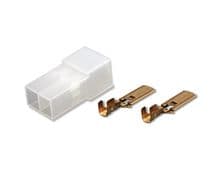 TF-1017 Ficha conector aéreo 2 terminales Faston machos 6,3mm crimpar